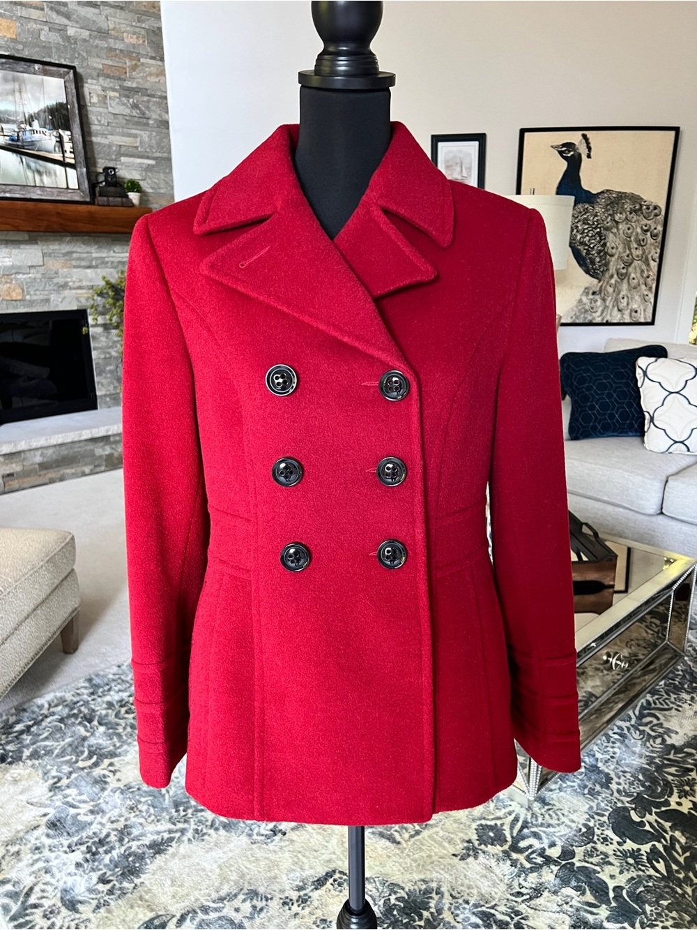 St. John's Bay Vibrant Red Peacoat